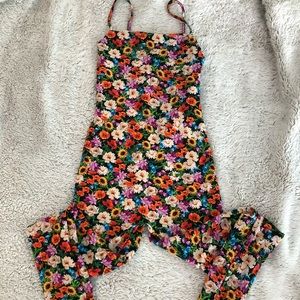 Floral long fitted bodysuit